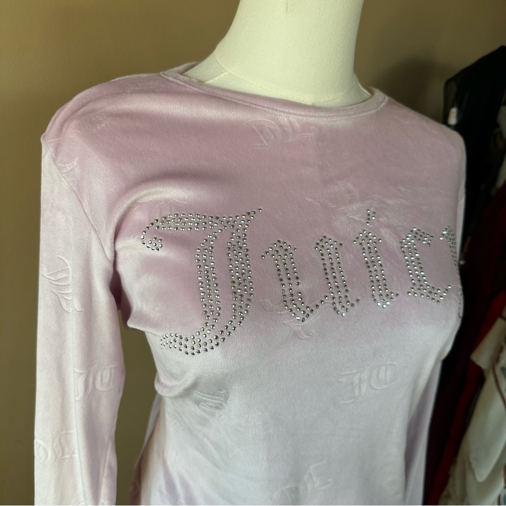 Juicy Couture Light Pink Embellished Long Sleeve Tee